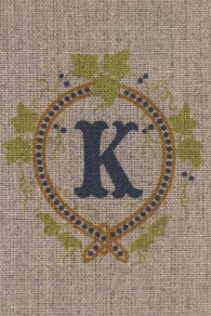 Sajou letter K ivy decor traditional embroidery print