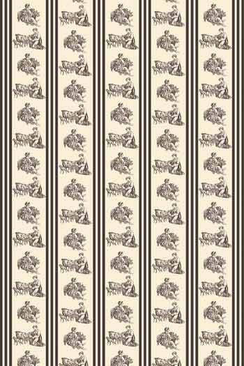 Sajou Toile de Jouy L'Offrande à l'Amour in Grau Kombistoff 1 - 100 % Baumwolle - 150 cm breit 