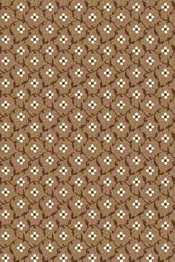 Coupon tissu Sajou toile de Jouy marron l'Abreuvoir coordonné 1