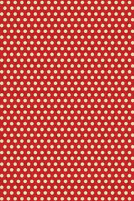 Sajou Stoff Damas Rot - Kombistoff 2 mit Dots auf rotem Hintergrund