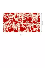 Sajou Toile de Jouy Offrande à l'Amour Schattenspiel Rot auf Ecru: Rapportverhältnis
