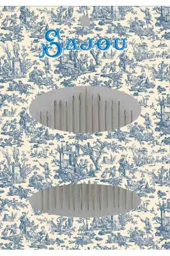 15 aiguilles broderie assorties Sajou carnet à fenêtre toile de Jouy Offrande à l'Amour bleu 15 aiguilles broderie assorties Sajou carnet à fenêtre toile de Jouy Offrande à l'Amour bleu