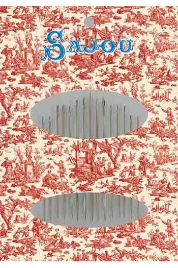 Sajou 15 assorted sewing needles red Offrande à l'Amour window booklet Sajou 15 assorted sewing needles red Offrande à l'Amour window booklet