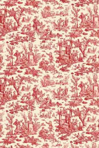 Sajou 100% cotton percale fabric printed with the famous Jouy Offrande à l'Amour motif