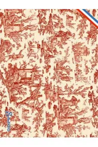 Carte postale Sajou toile de Jouy Offrande à l'Amour rouge miniature
