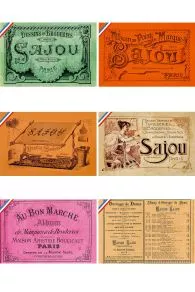 Sechs Sajou Postkarten Vintage Kreuzstich Alben Serie 1
