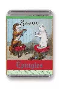 Classic dressmakers' pins in extra fine steel n°4 – Cat and dog winding wool box