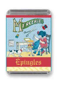 Classic dressmakers' pins in extra fine steel n°4 – Little girl repairing her doll box
