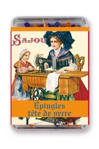 Épingles acier Sajou ultra-fines tête de verre - couture