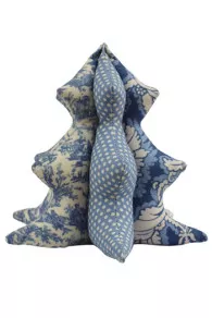 Sajou Nähset für einen Tannenbaum in 3D aus blauer Toile de Jouy und Damas Stoff in Blau