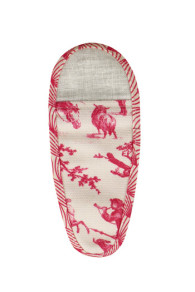 Back of the Sajou embroidery scissor case size M pink Toile de Jouy 