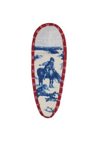 Back of Sajou scissor case size L blue Toile de Jouy bordeaux bias