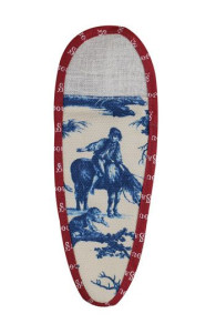 Back of Sajou scissor case size XL blue Toile de Jouy bordeaux bias 