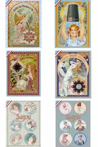 Series of six Sajou postcards Art Nouveau style