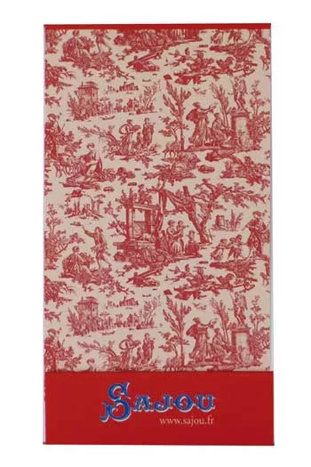 Small Sajou note pad red Toile de Jouy motif Small Sajou note pad red Toile de Jouy motif
