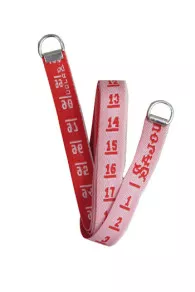 Sajou woven dressmaker’s tape measure in red tones with two rings
