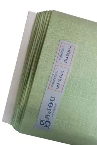 12 threads per cm Embroidery linen Colour  Lime tree