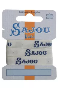 Webband Sajou Logos Blau 11 mm breit 100 % Baumwolle