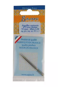Aiguilles tapiss. n°3 70mm - diam. 2,3mm avec pointe
