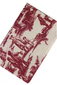 Presentation SajouTravaux de la Manufacture bordeaux fabric swatch main motif