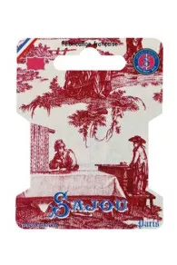 Sajou ribbon and thread storage card - Toile de Jouy motif - Wood block printing