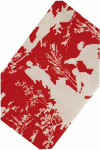 Fat Quarter Toile de Jouy Sajou Offrande à l'Amour Schattenspiel Ecru auf Rot: Präsentation