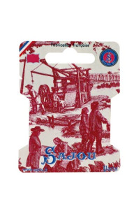 Sajou ribbon and thread storage card - Toile de Jouy motif - Copper plate printing