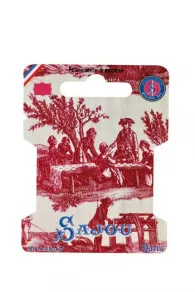 Sajou ribbon and thread storage card - Toile de Jouy motif - Paintbrush ladies