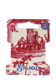 Sajou ribbon and thread storage card - Toile de Jouy motif - Glazing