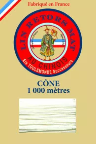 Matt twisted linen 12/3 on 1000m cones colour 105 Natural Fil Au Chinois