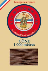 Matt twisted linen 12/3 on 1000m cones colour 276 Brown Fil Au Chinois