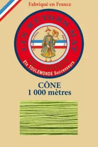 Matt twisted linen 12/3 on 1000m cones colour 455 Light green Fil Au Chinois