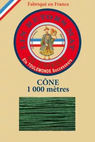 Matt twisted linen 12/3 on 1000m cones colour 767 Green Fil Au Chinois