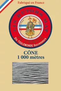 Matt twisted linen 12/3 on 1000m cones colour 992 Mouse Fil Au Chinois
