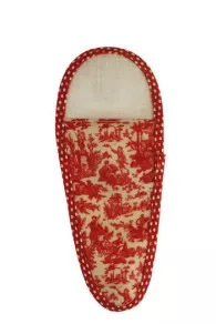 Back of Sajou scissor case size M miniature red Toile de Jouy coated cotton
