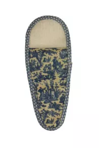 Dos de l'étui porte-ciseaux Sajou toile de Jouy enduite bleu taille M
