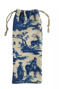 Rückseite des Sajou Beutels Toile de Jouy in Blau für Schneiderscheren