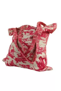 Sajou Tote Bag aus Toile de Jouy Plaisirs de la Campagne in Pink