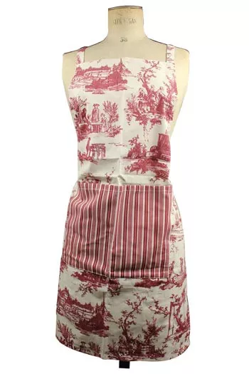 Sajou apron cooking and crafts bordeaux toile de Jouy Sajou apron cooking and crafts bordeaux toile de Jouy