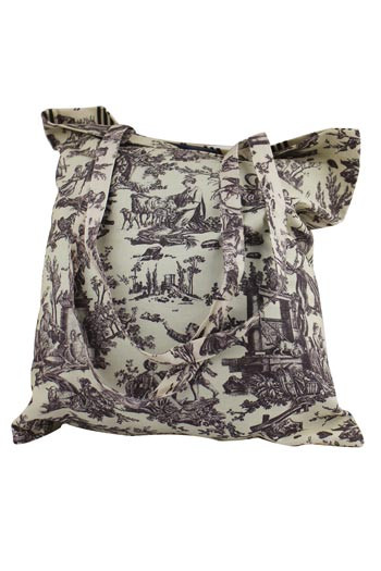 Tote Bag aus Sajou Toile de Jouy Offrande à l'Amour Grau - Hauptmotiv Tote Bag aus Sajou Toile de Jouy Offrande à l'Amour Grau - Hauptmotiv