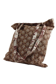 Sajou Tote Bag aus Baumwollstoff Toile de Jouy L'Abreuvoir in Braun