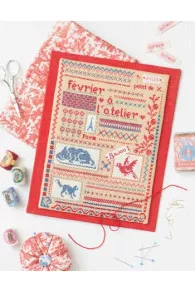 February panel from Marie Suarez book Embroiders the World of Sajou