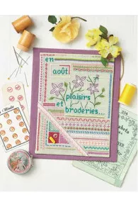 August panel from Marie Suarez book Embroiders the World of Sajou