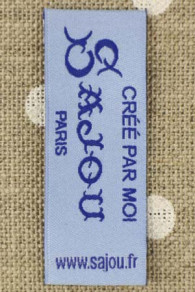 Sajou "Créé par moi" (made by me) label included in the kit