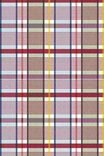 Sajou toile de Jouy swatch Coquecigrues tartan motif