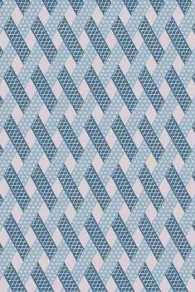 Tissu coton en coupon Damas croisillons bleus