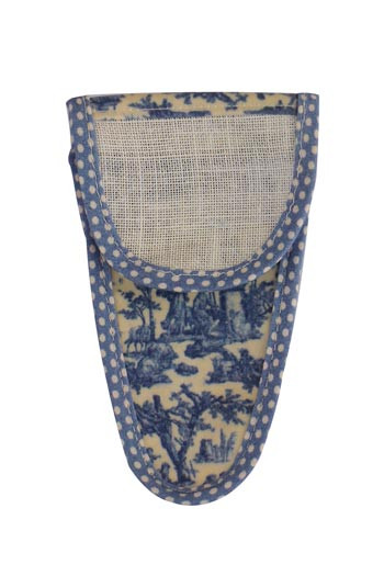 Sajou scissor case size M miniature blue Toile de Jouy coated cotton Sajou scissor case size M miniature blue Toile de Jouy coated cotton