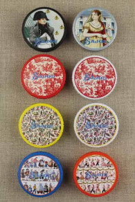 Collection of small 45mm Sajou click clack storage boxes
